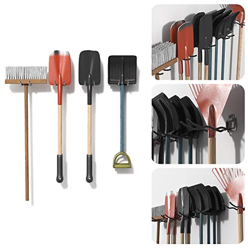 Garage Tool Organizer Hooks, 4-Pack Heavy-Duty 12" Steel Wave Hooks - view 2