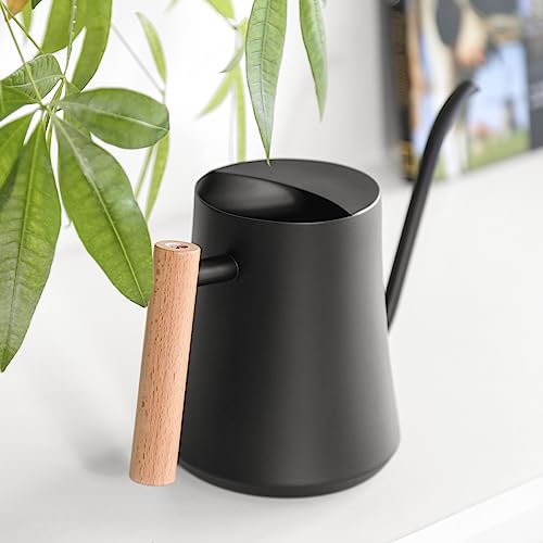 Black Watering Can for Indoor Plants, 1L/35oz Stainless Steel - view 4