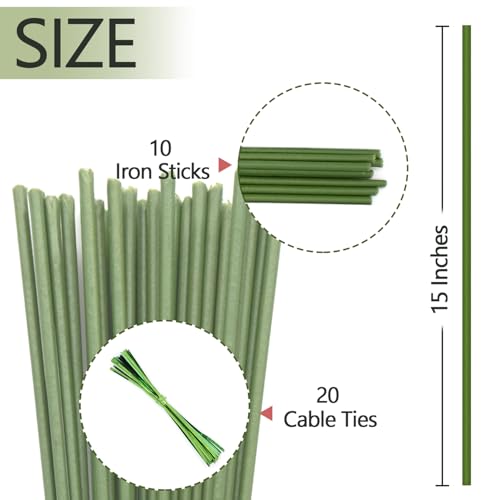 10Pcs Plant Stakes, 15IN Orchid Support Stakes for Indoor Plants - view 2