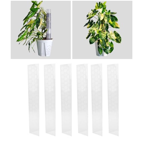Moss Pole Plastic Plant Pole 17 Inch D Shaped Closure Design Water Retaining Easy Attachment for Climbing Training Larger Leaves Stackable for Taller Plants (6PCS) - view 2