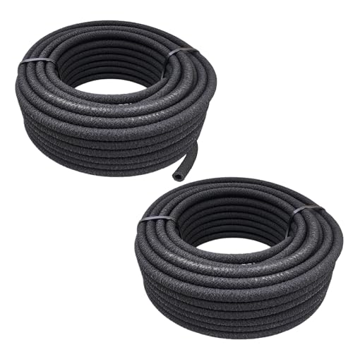 (100 Feet) 1/4 in. Dripline Soaker Hose, Black Rubber Drip Irrigation Tubing (Compatible with Raindrip, Rainbird, Orbit Tubing & Fittings)