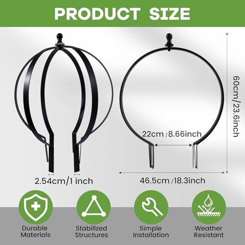 18"x22" Large Round Metal Garden Trellis for Climbing Plants - view 2