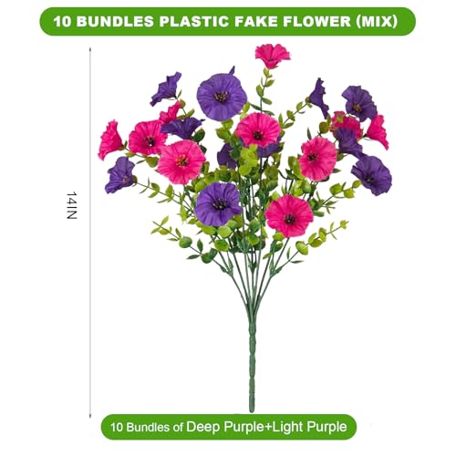 12 Bundles Morning Glory Artificial Flowers for Outdoor Decoration - view 2