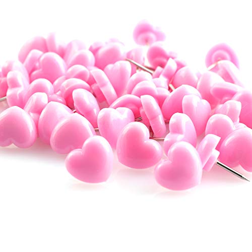 100pcs Heart Shape Push Pins for Home School Office Notice Board Cork Board,Cute Thumbtacks Tacks Decorative Pushpins Accessories Supplies Pink - view 3
