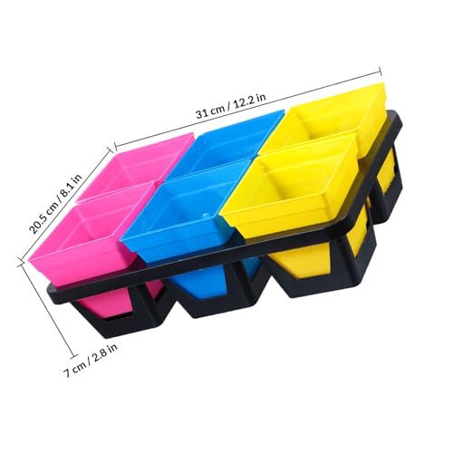 6-Grid Plastic Nursery Seedling Tray with 6 Large Compartments, Hydroponic Germination Grower Tray for Vegetable and Succulent Seedlings, Gardening Propagation Supplies, Random - view 2