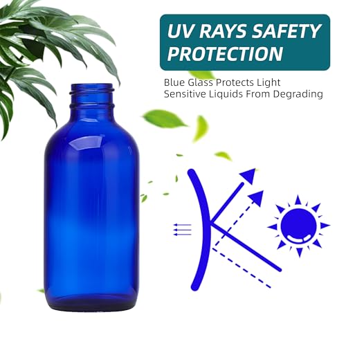 Cobalt Blue Glass Spray Bottles 4 oz, Small, Fine Mist, 4 Pack - view 6