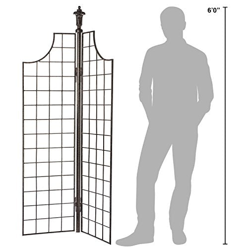 Garden Screen Trellis 77" Tall - Freestanding Charcoal Brown - view 4