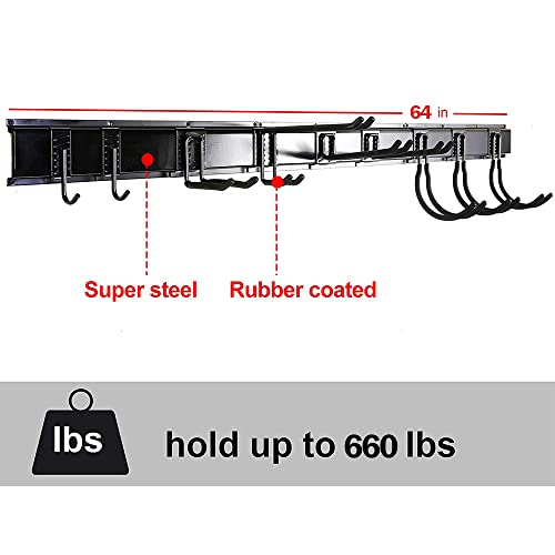 Tool Storage Rack, Garden Tool Organizer Wall Mount with 9 Hooks - view 2