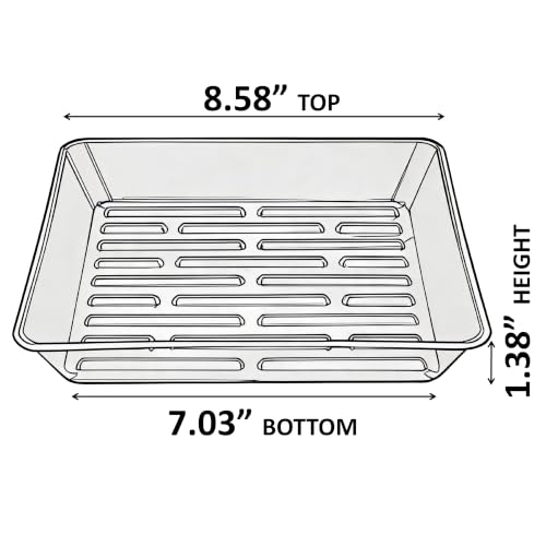 6 Pack 8 Inch Square Plant Saucer Drip Tray, Heavy Duty Plastic Water Catcher for Indoors Outdoors, Clear - view 2