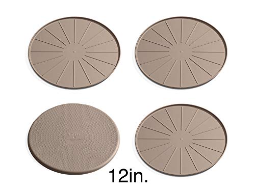 12" Coasters for Home Surfaces, Anti-Skid, No-Slip knibs - Set of 4, Tan - (8A12CSTTN) - view 2