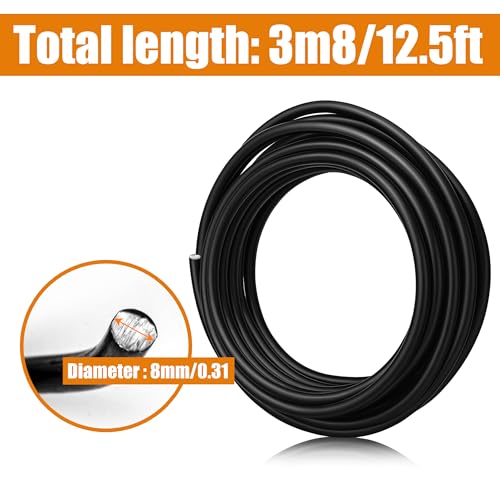 Black Bonsai Training Wire Aluminum 8mm Diameter – Anodized Aluminium Roll for Tree Branch Fixing, Plant Shape Sculpting, Bendable Solid Accessories for Floral Stems, Crafting Garden & Landscape 500g - view 2