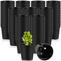 200 Pcs 2 Inch Black Mini Nursery Pots with Drainage Holes