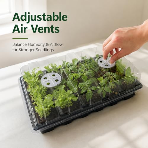 5 Pack Seed Starter Trays with Vented Domes 75 Cell Black - view 3