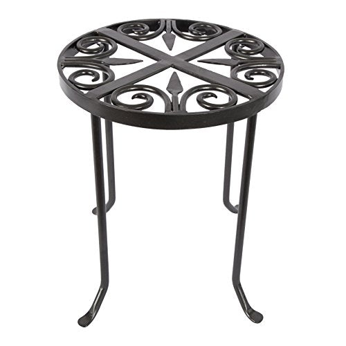 VTT-01 Round Trivet Wrought Iron Plant Stand, Graphite - view 2