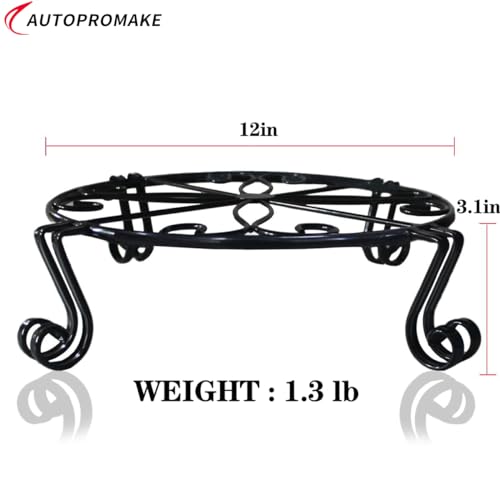 12"x3.1" Black Plant Stand for Flower Pot Heavy Duty Potted Holder Indoor Outdoor Metal Rustproof Iron Garden Container Round Supports Rack for Planter Bronze,Pumpkin Stand Outdoor - view 3