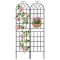 82.7 x 40in Rustic Iron Arch Decoration Garden Trellis with Black Metal Coating – Perfect for Supporting Climbing Plants Outdoor, Roses, Vines, Flowers, and Vegetables.
