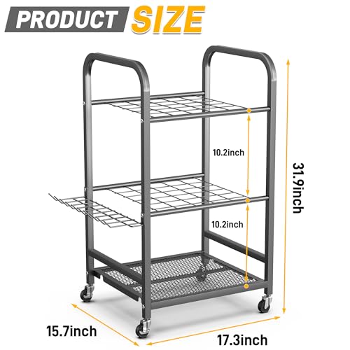 Garden Tool Organizer Stand, Yard Tool Storage Rack with Wheels - view 2