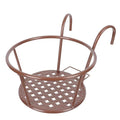 Balcony Hanging Flowerpot Stand Iron Plant Pot Shelf for Patio Railing with Thickened Antique Bronze Frame – Outdoor Gardening Supplies for Hanging Planters and Fence Plant Display