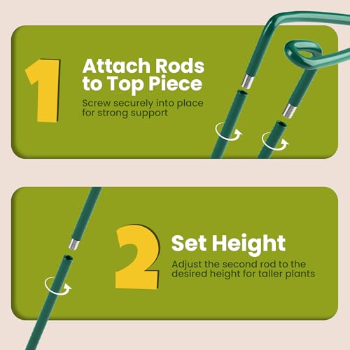 6 Pack Plant Support Stakes – Peony Cages and Supports –10" W x 16" - 24" H - view 6