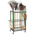 Garden Tool Organizer on Wheels, Rakes/Shovels/Yard Tools Stand, M