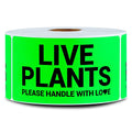 Live Plants Labels (4 x 2 Inch, Green - 300 Labels) - Please Handle with Care for Shipping & Handling Instructions, Warning/Caution Supplies & Shipping Plants Stickers
