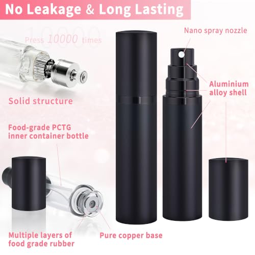 10ml Travel Perfume Atomizer Refillable Spray Bottle Atomiser (Black) - view 2