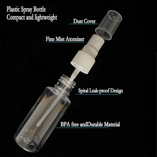 4Pk Clear Empty Travel Spray Bottles, Leakproof for Toner Face Hair - view 5