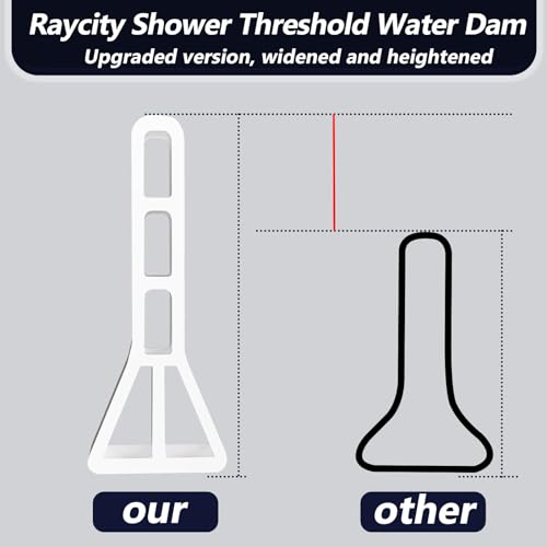 3"H Shower Threshold Water Dam, Shower Water Guard (59 inch, White) - view 3