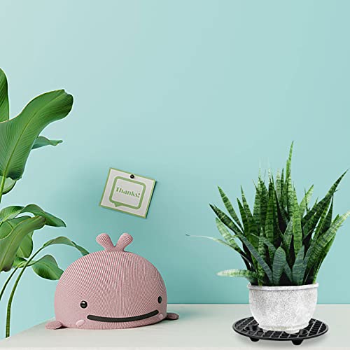 6 Pcs Plant Pot Elevator Heavy Duty Platic Stand Black Round Flower Holder - view 5