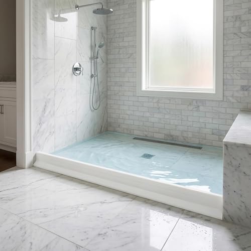 3" High Collapsible Shower Threshold Water Dam 39in Shower Water Splash Guard Shower Barrier Water Stopper To Keep Water In Shower Dry And Wet Bathroom - view 2
