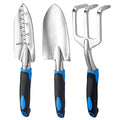 3 Piece Cast Aluminum Gardening Hand Tool Set， Blue