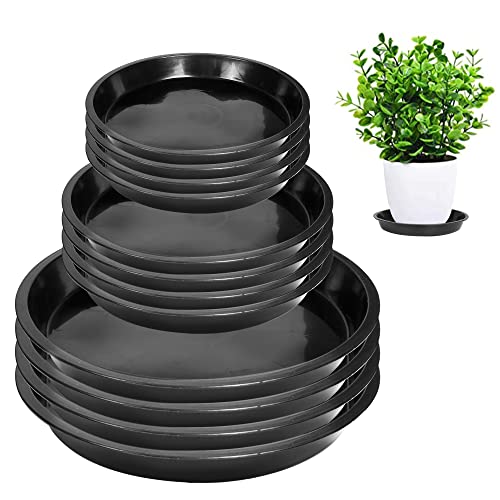 6 8 10 Inch Plant Saucer 12 Pack Round Plant Tray Plastic Plant Drip Trays