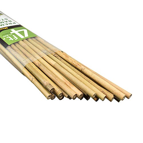 Natural Bamboo Stakes 4 Feet, Eco-Friendly Garden Stakes, Plant Stakes Supports Climbing for Tomatoes, Trees, Beans, 25 Pack