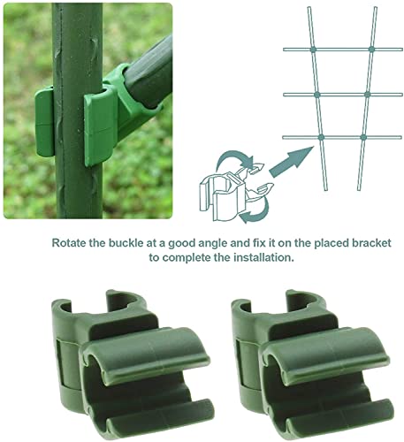 100X Plant Trellis Cane Connector, Climbing Rattan Stent Accessories Plant Connector Stake Clip for Garden Orchard Tomato Cage 11mm (7/16 inch) - view 5