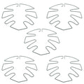 5pcs Iron Plant Stem Support Stakes, Green Leaf Shape