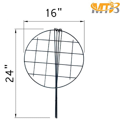 10 Pack 16 x 24 inch Green Peony Cages Grow Through Plant Support Stakes Flower Support Hoops Heavy Plants Brace Rings - view 2