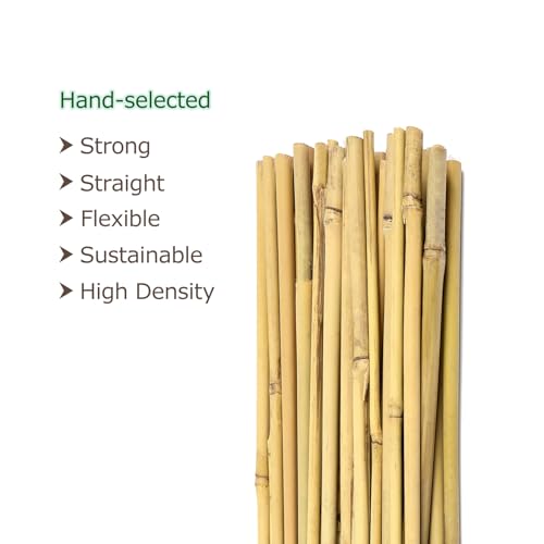 Bamboo Stakes, 4ft Tomato Stakes,25 Pack Bamboo Sticks for Plants - view 2