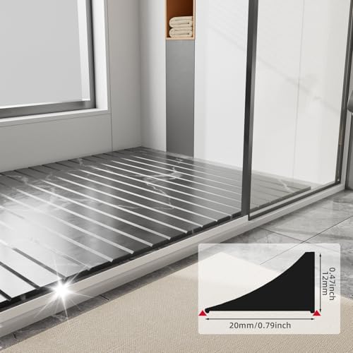 78 inch Shower Threshold Water Dam Barrier Water Stopper, Glass Shower Door Bottom Seal Strip, Silicone Rubber Kitchen Sink Splash Guard for Countertop, Bathtub, Bathroom（White） - view 2