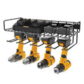 Wall Mounted Power Tool Organizer Holder, Heavy Duty Utility Storage Rack With Shelf for Battery Powered Hand Tools, Workshop, Shed, Garage, Home