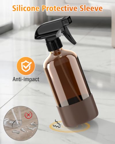 Amber Glass Spray Bottles - 2 Pack 16 oz Spray Bottles for Cleaning, Hair - view 6
