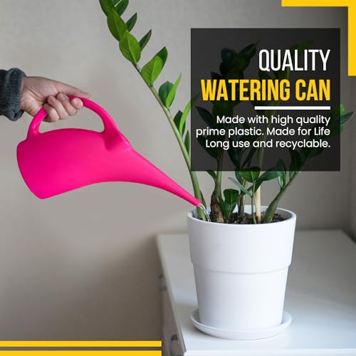 1 Pack Half (1/2) Gallon House Plant Watering can - Small Water can with Long spout - Indoor Watering can for Outdoor Plants and Garden - BPA Free Plastic (Pink) - view 3