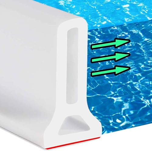 3ft/5ft/6ft/8ft/10ft Collapsible Shower Threshold Water Dam Water Barrier for Shower and Water Stopper Keeps Water Inside Water Threshold for Wet and Dry Separation (5ft, White)