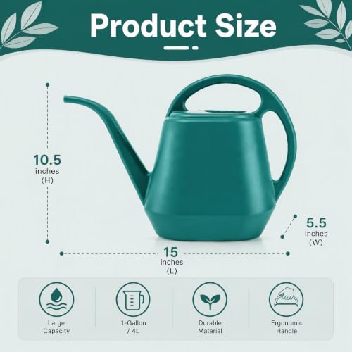 Watering Can Plastic 4 Litre Lightweight Water Sprayer Watering Bottle for Garden Outdoor House Flower Bonsai Plant (Green) - view 2