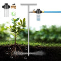 Deep Root Watering Tool for Trees - Stainless Steel Root Feeder with Fertilizer Bottle, Watering Wand Irrigation System with Brass Valve T-Handle for Garden, Orchard & Shrubs Irrigation Growth System