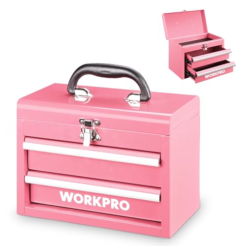 Portable Mini Metal Tool Box with 2 Drawers