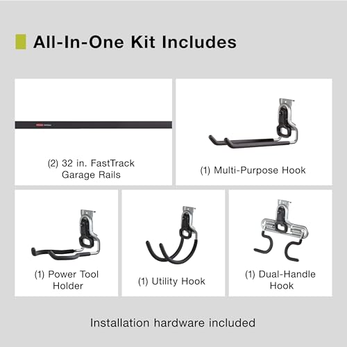 Fasttrack Garage Wall-Mounted Storage System, 6-Piece Kit - view 2