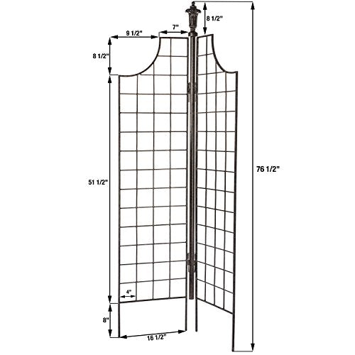 Garden Screen Trellis 77" Tall - Freestanding Charcoal Brown - view 3