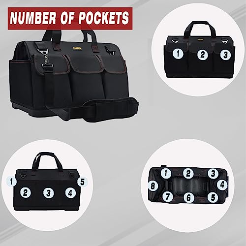 20-inch Heavy Duty Bottom Tools Bag with Wide Mouth for Tool Storage, Carrier and Organizer, Tool Bag for Men, Wide Mouth Tool Bags with Inside Pockets (20 Inch) - view 4