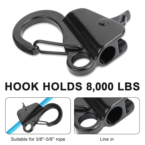2PCS/4PCS Boat Anchor Hook Sliding Hook,WLL8000 Lbs for 3/8"-5/8"Rope - view 2