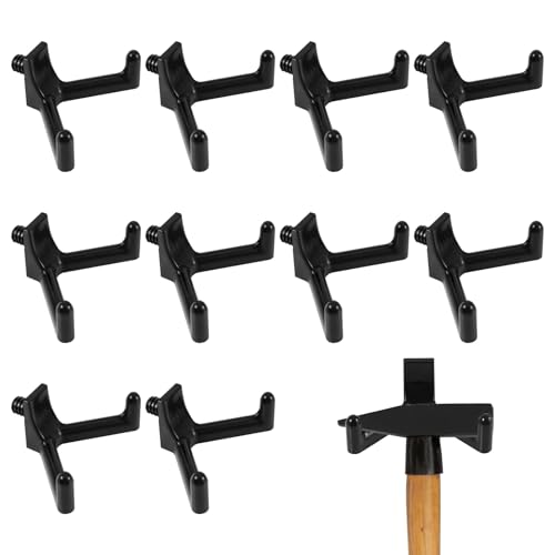 10pcs Tool Hooks for Shed Compatible with Suncast, Plastic Shed Wall Hanger Organization & Storage Shelves Accessories for Garage Hanging Scissors Power Tools Knives (Black)